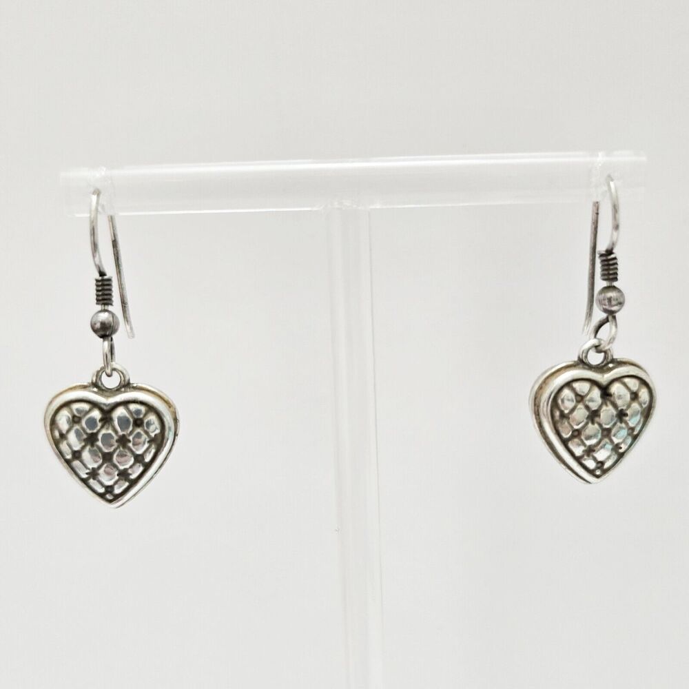 Brighton Silver Tone Enchanted Hearts Dangle Earrings
